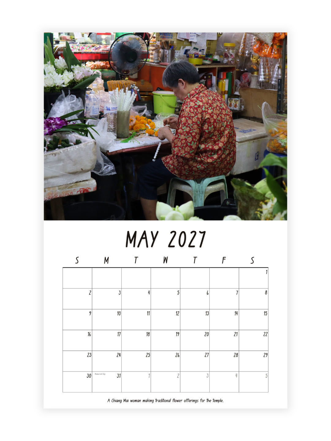 Chiang Mai Photography 2027 Wall Calendar - Wholesale