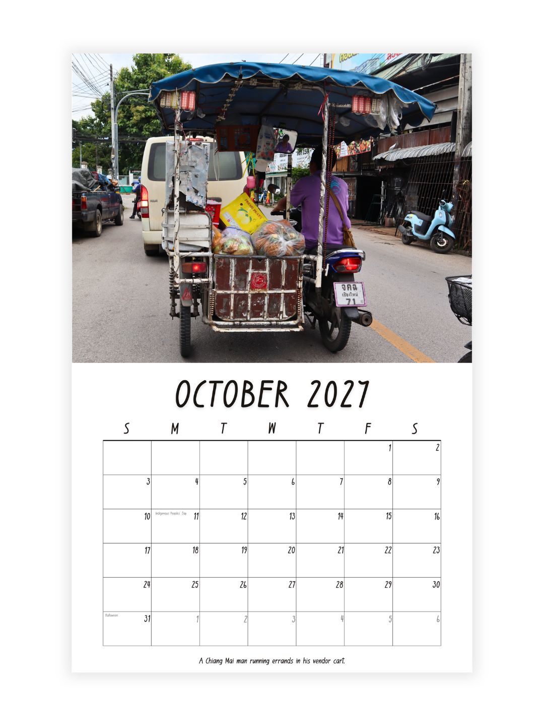 Chiang Mai Photography 2027 Wall Calendar - Wholesale