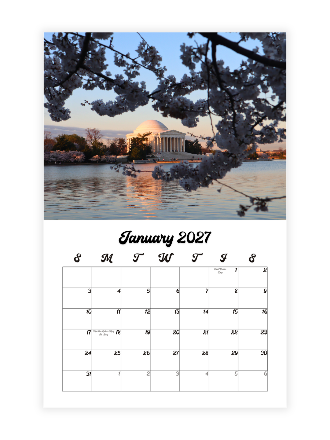 Washington D.C. Cherry Blossoms Photography 2027 Wall Calendar - Wholesale