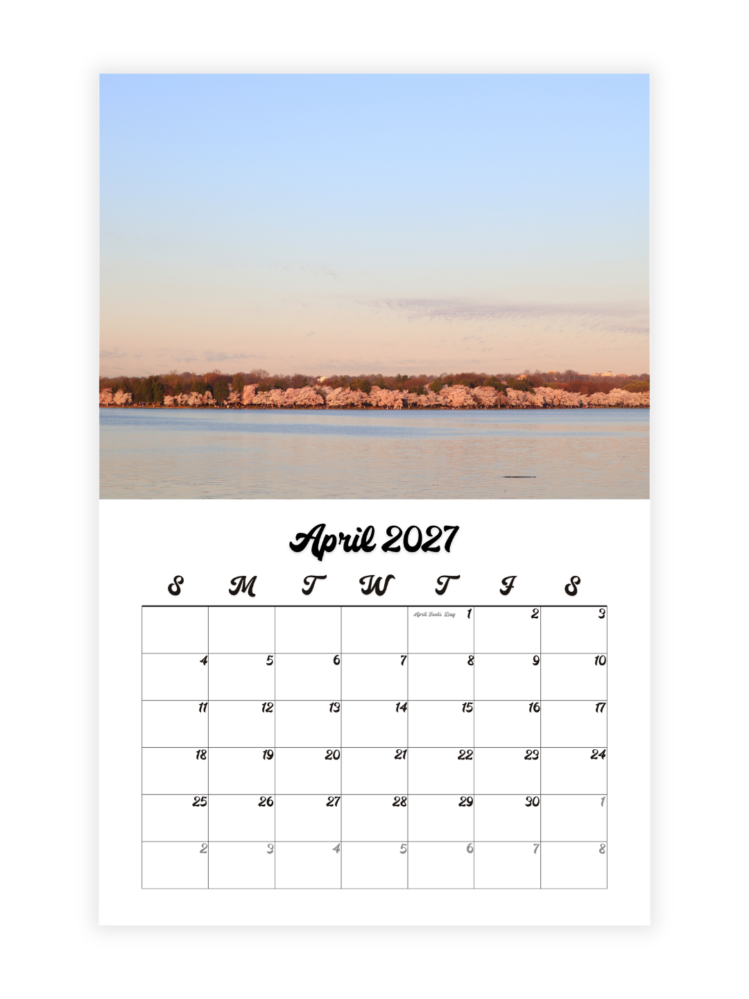 Washington D.C. Cherry Blossoms Photography 2027 Wall Calendar - Wholesale