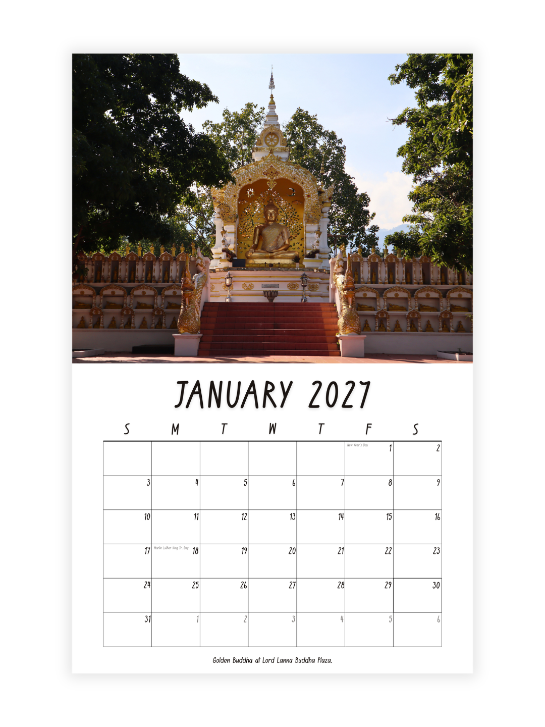 Chiang Mai Photography 2027 Wall Calendar - Wholesale