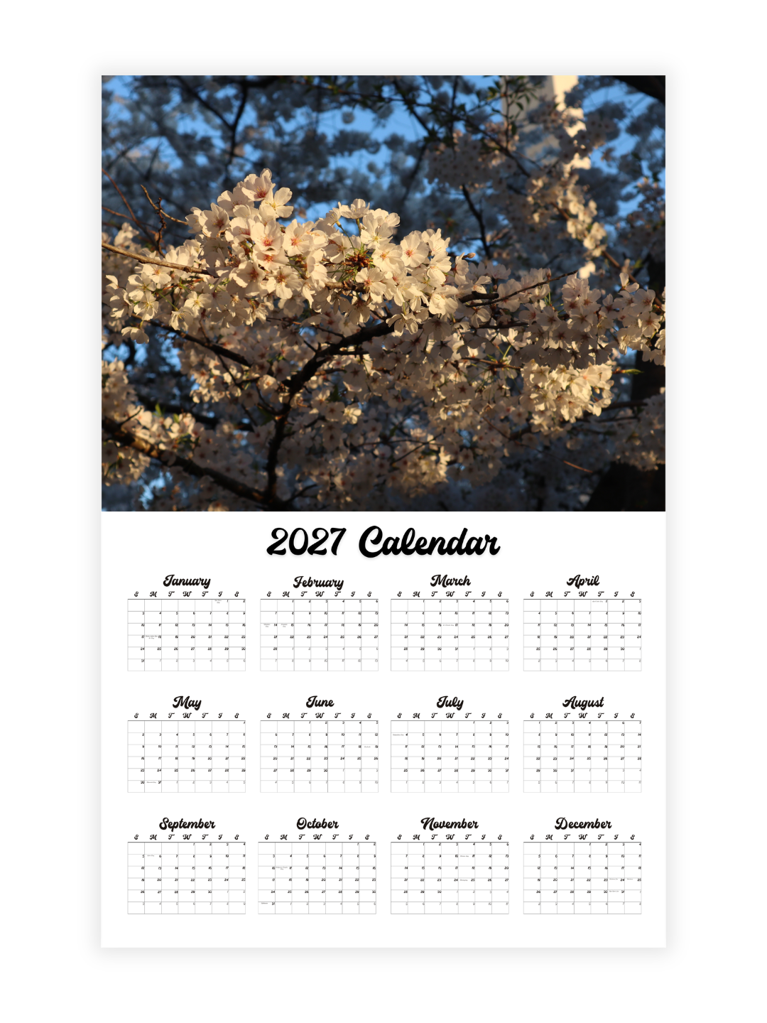 Washington D.C. Cherry Blossoms Photography 2027 Wall Calendar - Wholesale