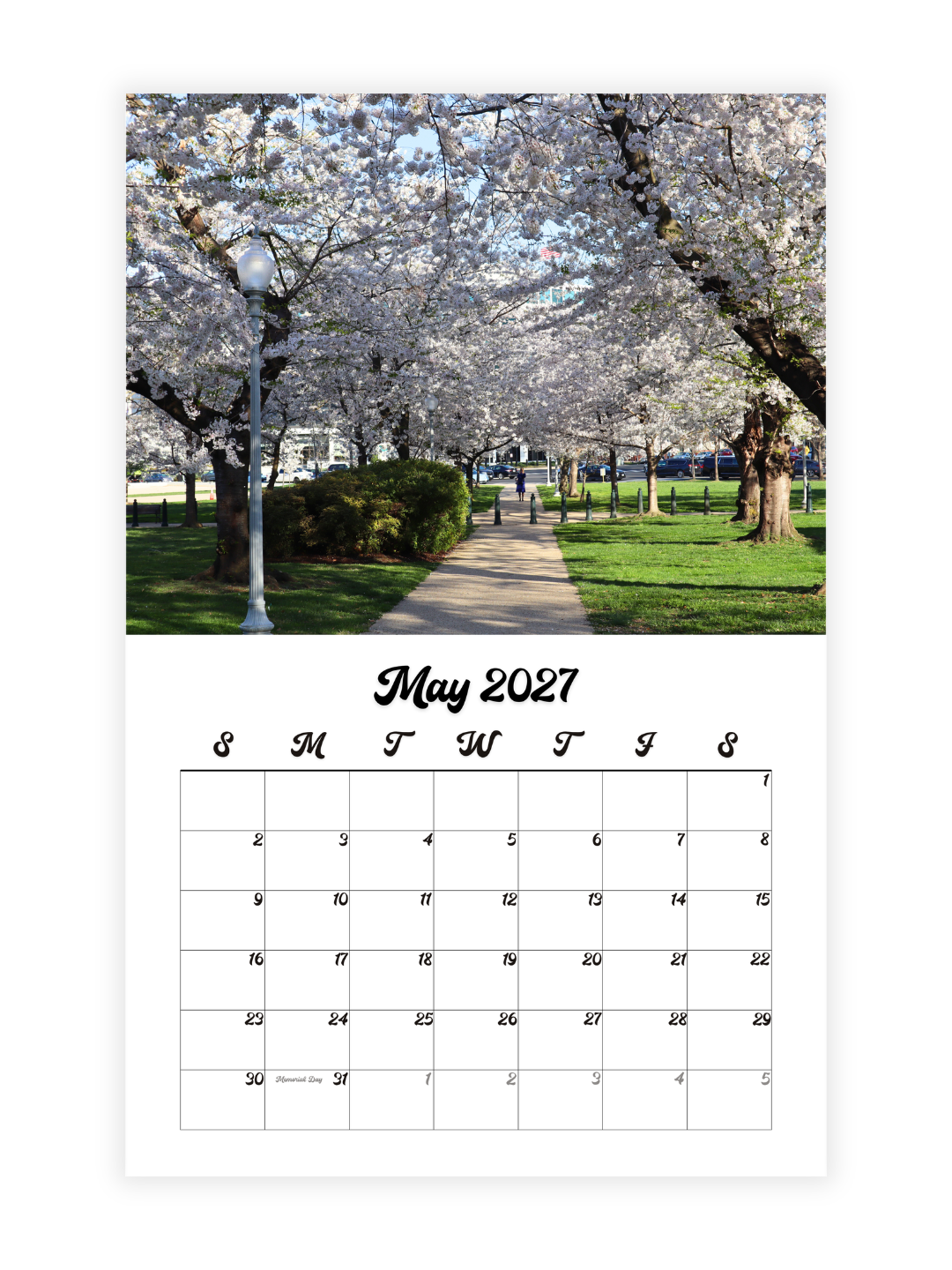 Washington D.C. Cherry Blossoms Photography 2027 Wall Calendar - Wholesale