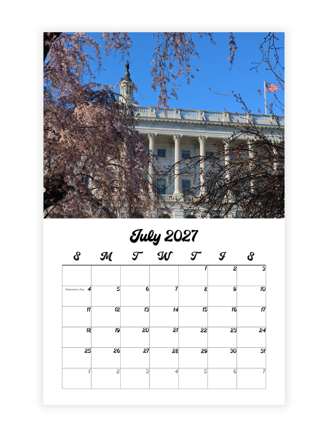 Washington D.C. Cherry Blossoms Photography 2027 Wall Calendar - Wholesale