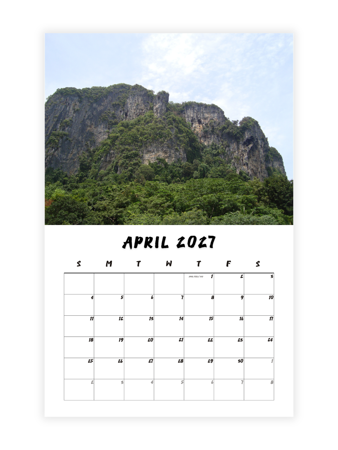 Krabi Photography 2027 Wall Calendar - Wholesale